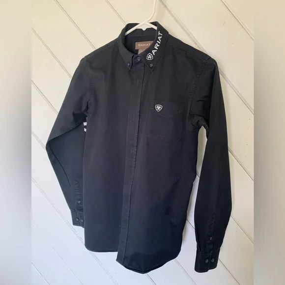 Ariat Black Button-Up Shirt 14/16 - Picture 1 of 2
